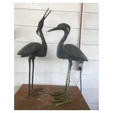 Pair of Bronze Finish Crane Statues Pair of Bronze Finish Crane Statues