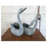 Toyo Vintage Brass Swan Metal Planters