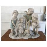 Little Children Gardening Statue