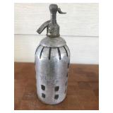 Antique D Biciuffa Metal Clad Seltzer Bottle