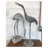 Pair of Bronze Finish Crane Statues Pair of Bronze Finish Crane Statues