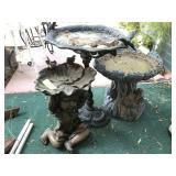 Group of Three Bird Baths Group of Three Bird Baths