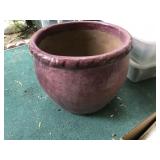 Large Burgandy Clay Pot