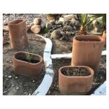 Group of Large Oval Terracotta Planters