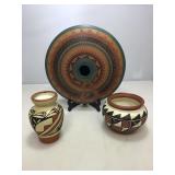 Three Artist Signed Native American Pots.