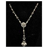 King Baby, .925 Silver Flower Heart Crown, Biker