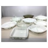 Vintage Glasbake Green Daisy Dishes and more