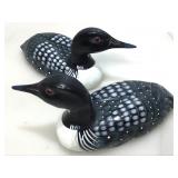 Two Signed Hand Painted Wood Ducks