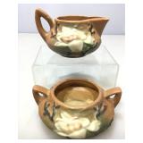Roseville Pottery Magnolia Creamer and Sugar Bowl