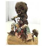 12in H Brown Bear Kachina, Artist Signed.
