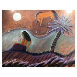 Ann P. Aune Acrylic on Paper. Framed to 38.5x31