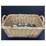Large lot Silver plated utencils in basket