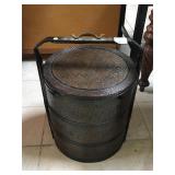 Asian Nesting Picnic basket w/brass accents and