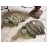 2 concrete patio turtle statues, approx 1.5 ft