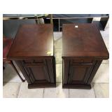 Wood side tables w/power plugs