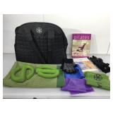Pilates items in carry bag.