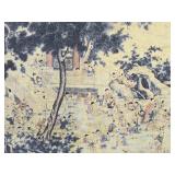 Silk on wood asian art  Framed to 9x16.