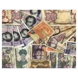 Foreign currency display. Framed to 18x20.