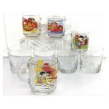 Vintage Garfield and Odie glass cups with