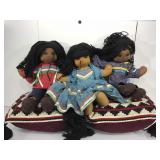 Native style pillows and dolls.