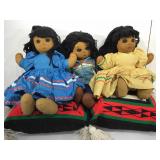 Native style pillows and dolls