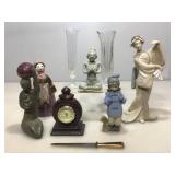 Assorted glass figures, vases and more.
