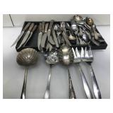 Tray of assorted flatware