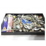 Tray of assorted flatware