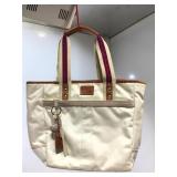 Cream couch purse, has some worn