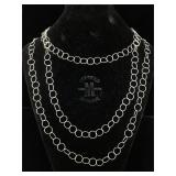 .925 silver, three ring necklace, measuring