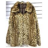 Jaguar print faux fur jacket. No size looks L.