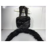 Fur purse and shawl collar.
