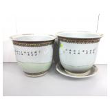 Pair of asian style planters.