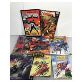 Assorted vintage comic books and Batman belt