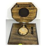 Arnex pocket Watch w/wood case, front case latch