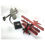 Red decorative biplane and desk paperweight,
