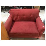 Red armchair, approx 4 ft long
