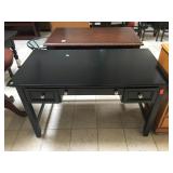 Black desk w/keyboard drawer, approx 4 ft long