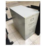 Metal file cabinet w/two drawers