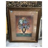 Framed lithograph w/glass front, approx 3 ft