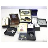 Assorted jewelry on boxes, see photos