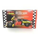Die cast Dale Jarrett locking coin bank with key.