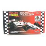 Die cast Michael Andretti locking coin bank with