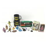 Assorted collectible items. Simpsons, Batman and