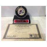 Patrick Roy autographed puck with coa