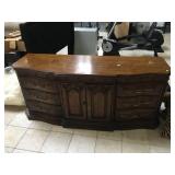 White buffet w/two circle burns on top, approx 6