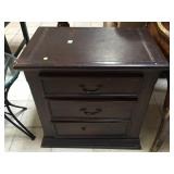 Wood nightstand w/3 drawers, one missing handle