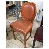Orange seat wood chair