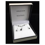 Sterling set of necklace and earrings in box. 18