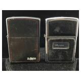 2 Zippo original black lighters, both sparking